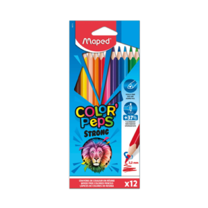 Maped Color’Peps Break-Resistant Triangular Colored Pencils  - Pack of 12