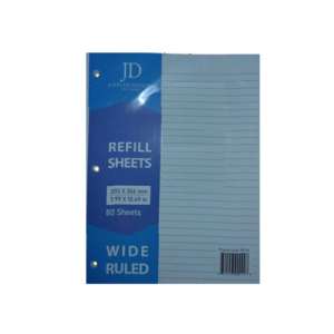 JD Binder Refill Sheets 80's