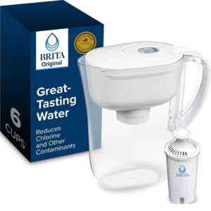Brita Metro 6-Cup Water Filter Pitcher with Standard Filter, White