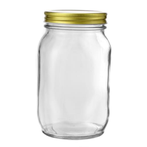 Glass Conserve Jar with Gold Lid, 1L
