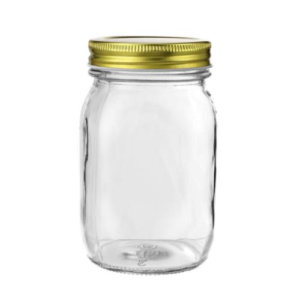 Glass Conserve Jar with Gold Lid, 500ml