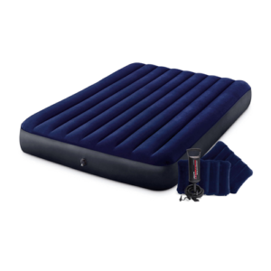 Queen Dura-Beam Standard Downy Easy Comfort Air Mattress with Hand Pump & Pillows