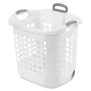 Sterilite 1.75 Bu. Ultra Wheeled Laundry Basket, White