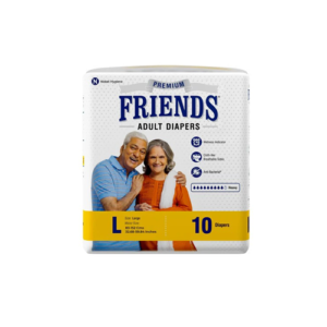 Friends Premium Adult Diapers, 10pak, Large