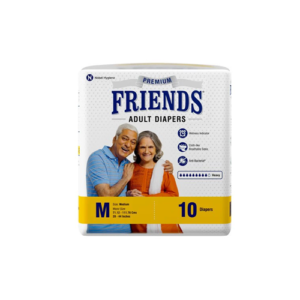 Friends Premium Adult Diapers, 10pak, Medium