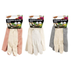 Mens Garden Gloves w/Grip, Assorted Colors