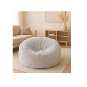 48" Velour Bean Bag, Light Gray