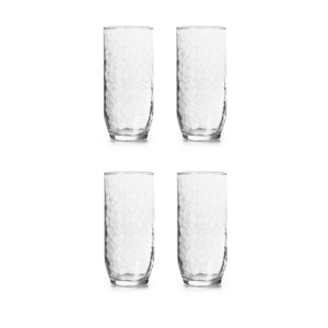 Crisa 4oz Glass Tumblers 4pcs Set, Bubble Pattern