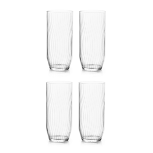 Crisa 4oz Glass Tumblers 4pcs Set, Swirl Pattern