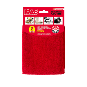 Liao 2 pack Microfiber Cleaning Cloths, Red