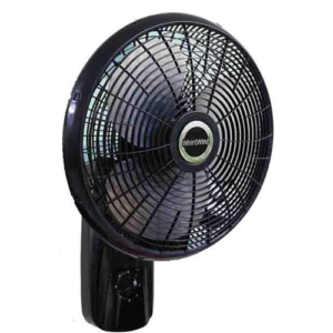 Whirlwind 16" Wall Fan with Pull Cord, Black, 3 Fin Blade