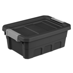 Sterilite 4 Gal Stacker Tote Box, Black