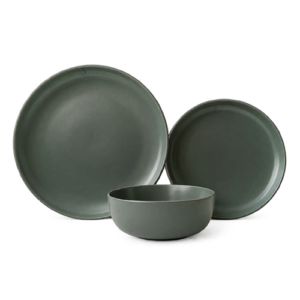 12pcs Stoneware Dinner Set, Green