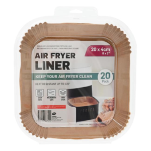 Disposable Square Air Fryer Paper Liners, 8" x 8", Pack of 20
