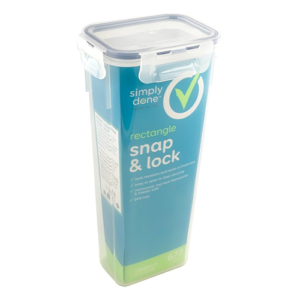 Simply Done 6.7cup Snap & Lock Tall Rectangular Container, Clear