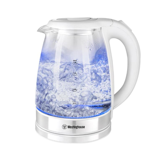 Westinghouse 1.8L Cordless Glass Electric Kettle, White