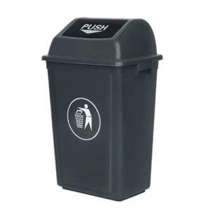 100 LT Plastic Recycling Swing Top Bin, Gray
