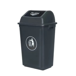 80 LT Plastic Recycling Swing Top Bin, Gray